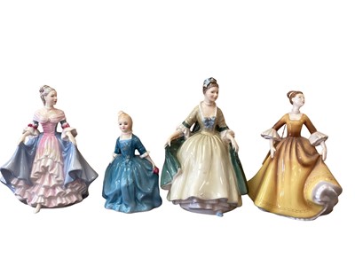 Lot 1241 - Ten Royal Doulton figures - Maureen HN1770, Stephanie HN4861, Melissa HN2467, A Child from Williamsburg HN2154, Buttercup HN4805, Karen HN4779, Southern Belle HN4932, Ninette HN2379, Charlotte HN24...