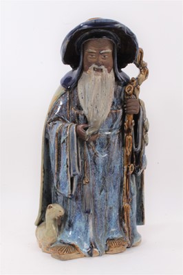 Lot 60 - 19th century Chinese flambé vase, and a large figure