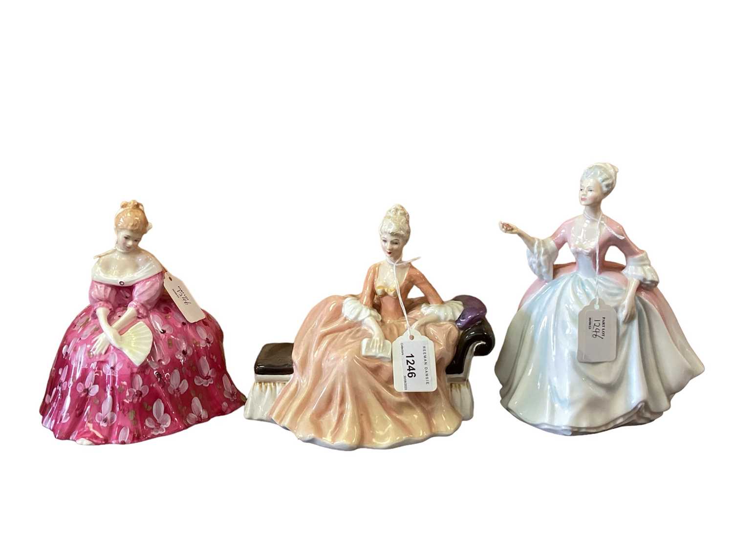 Lot 1246 - Ten Royal Doulton figures - Reverie HN2306, The Skater HN2117, Joanne HN3422, Victoria HN2471, Diana HN3266, Gail HN2937, Janine HN2461, Sweet April HN2215, Gillian HN3742 and Southern Belle HN2425