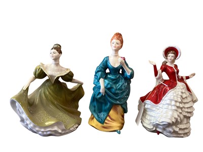 Lot 1248 - Eleven Royal Doulton figures - Repose HN2272, Solitude HN2810, Le Bal HN3702, Lynne HN2329, Christmas Day HN4925, Olga HN2463, Lorna HN2311, Kate HN2789, Margaret HN4927, Wistful HN2396 and L'ambit...