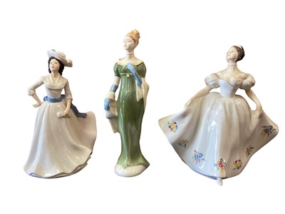Lot 1248 - Eleven Royal Doulton figures - Repose HN2272, Solitude HN2810, Le Bal HN3702, Lynne HN2329, Christmas Day HN4925, Olga HN2463, Lorna HN2311, Kate HN2789, Margaret HN4927, Wistful HN2396 and L'ambit...