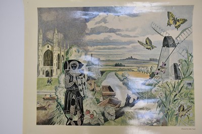 Lot 844 - John Northcote Nash (1883-1977) coloured print - Shell guide to Cambridgeshire, printed by C. Nicholls & Co.