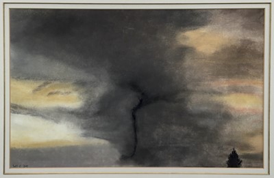 Lot 67 - Contemporary school, pastel study, sunset. Signed with initials and dated lower left. Framed. 31.5x41.5cm