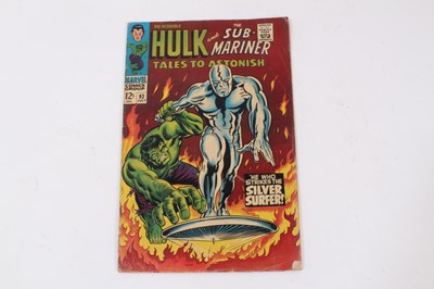 Lot 197 - Marvel Comics Tales to Astonish #93 (1967). Classic Hulk and Silver Surfer cover and story. First Silver Surfer story outside of Fantastic Four. Priced 12 cents. (1)