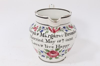 Lot 100 - A pearlware jug inscribed and dated 1836