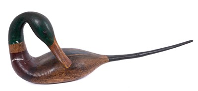 Lot 773 - *Guy Taplin (b. 1939) painted wooden sculpture of a Mallard, with reciept from Geedon Gallery