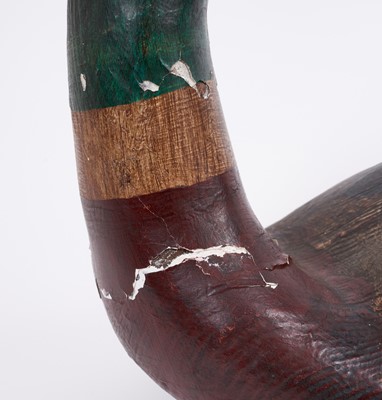 Lot 773 - *Guy Taplin (b. 1939) painted wooden sculpture of a Mallard, with reciept from Geedon Gallery