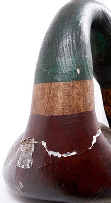 Lot 773 - *Guy Taplin (b. 1939) painted wooden sculpture of a Mallard, with reciept from Geedon Gallery