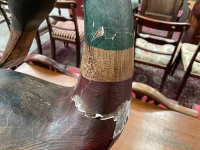 Lot 773 - *Guy Taplin (b. 1939) painted wooden sculpture of a Mallard, with reciept from Geedon Gallery