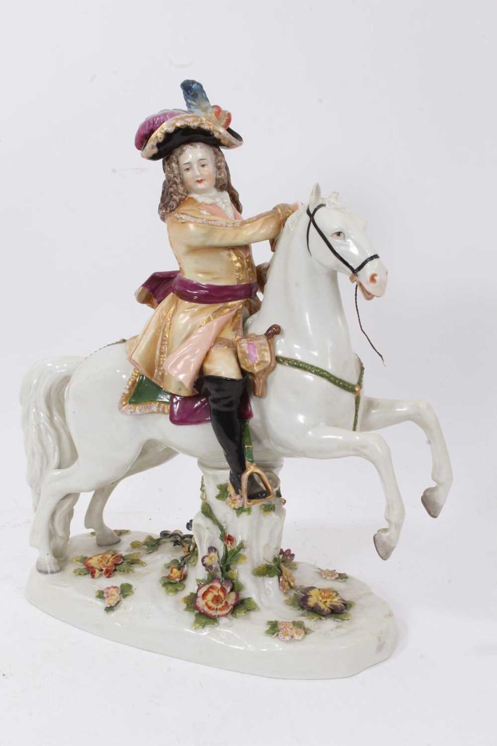 Lot 125 - German porcelain figure on horseback