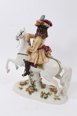 Lot 125 - German porcelain figure on horseback