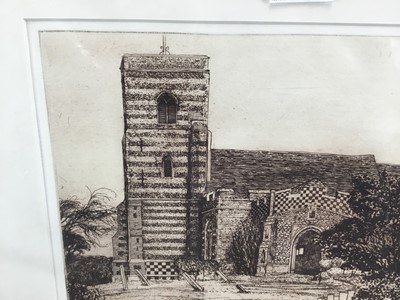 Lot 294 - Charles Bartlett etching- Fingringhoe Church, signed and numbered 22 of 50, unframed