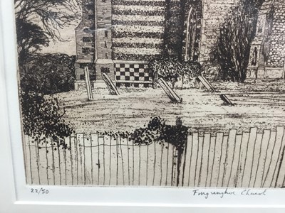 Lot 294 - Charles Bartlett etching- Fingringhoe Church, signed and numbered 22 of 50, unframed