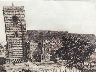 Lot 294 - Charles Bartlett etching- Fingringhoe Church, signed and numbered 22 of 50, unframed