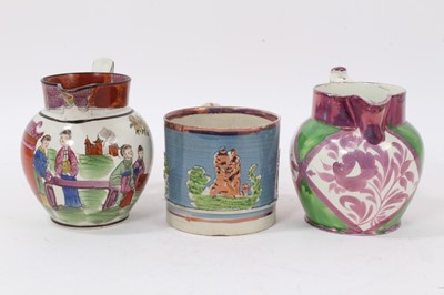 Lot 115 - Two early 19th century pearlware jugs and a mug