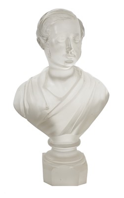 Lot 33 - Scarce Victorian frosted glass bust of H.R.H. Prince Albert by F & C Osler.