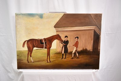 Lot 858 - *Tom Keating (1917-1984) oil on canvas after Stubbs, inscribed verso to Jane Kelly