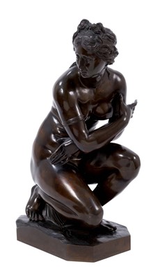 Lot 633 - After the antique: Italian classical bronze of a bather, signed B. Boschetti, Roma