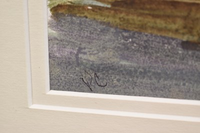 Lot 818 - *Peter Godfrey Coker (1926-2004) watercolour - Cliffs at Quiberville, initialled, 17cm x 27cm, in glazed frame