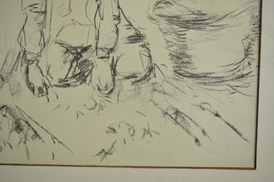 Lot 816 - Harry Becker (1865-1928) black and white lithograph - Gathering Potatoes, Holland, 36.5cm x 55cm, in glazed frame