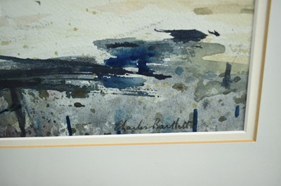 Lot 828 - *Charles Bartlett (1921-2014) watercolour - 'Seawall', signed, 24cm x 32cm, in glazed frame