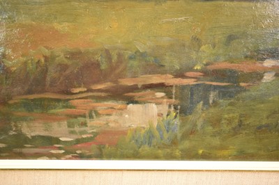 Lot 855 - *Sir Alfred James Munnings (1878 - 1959), oil on board - A Norfolk Landscape, pencil signature verso