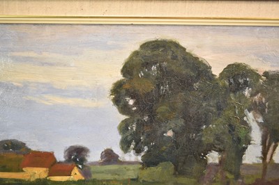 Lot 855 - *Sir Alfred James Munnings (1878 - 1959), oil on board - A Norfolk Landscape, pencil signature verso