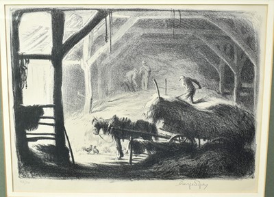 Lot 853 - George Soper (1870-1942) signed limited edition lithograph - The Hay Barn, 22/30, 23cm x 30cm, in glazed gilt frame
