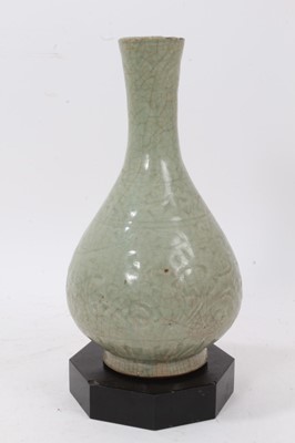 Lot 49 - Celadon glazed bottle vase