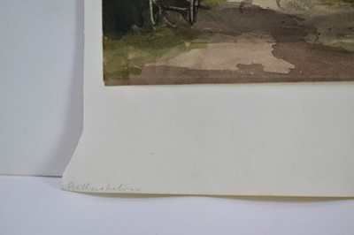 Lot 965 - Thomas Churchyard (1798-1865) watercolour - At Hasketon, 26cm x 20.5cm, sheet numbered 33 and inscribed, 36.5cm x 24cm