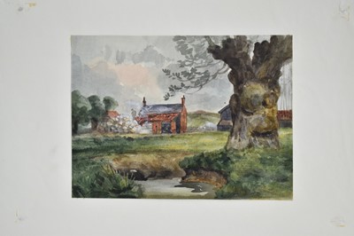 Lot 969 - Thomas Churchyard (1798-1865) watercolour - At Melton, 15cm x 20cm, sheet numbered 38 and inscribed, 23cm x 36.5cm