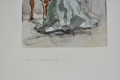 Lot 970 - Thomas Churchyard (1798-1865) watercolour - Anna Drawing, 15cm x 9.5cm, sheet numbered 42 and inscribed, 36.5cm x 22cm
