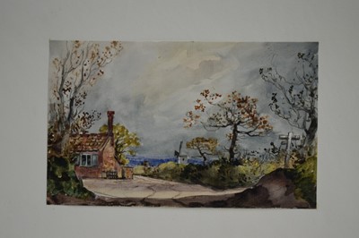 Lot 971 - Thomas Churchyard (1798-1865) watercolour - At Melton, 11.5cm x 18cm, sheet inscribed, 22.5cm x 36.5cm