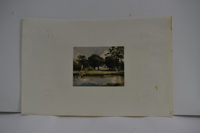 Lot 974 - Thomas Churchyard (1798-1865) watercolour - At Rendlesham, 9.5cm x 12.5cm, sheet numbered 25 and inscribed, 23.5cm x 36.5cm