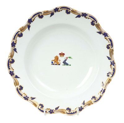 Lot 69 - Late Victorian Coalport Barons armorial soup bowl