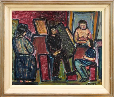 Lot 788 - *Roy Turner Durrant (1925-1998) oil on canvas - Evening Light, Studio Group 1947, signed and dated, inscribed verso, 51cm x 61cm, framed