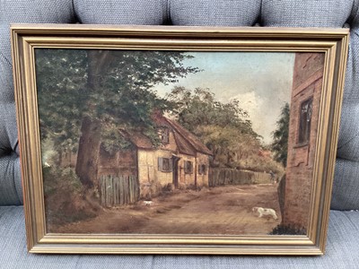 Lot 909 - George Thomas Rope (1845-1912) oil on canvas - Blaxhall Lane, signed and dated 1889, 36cm x 51cm, in gilt frame