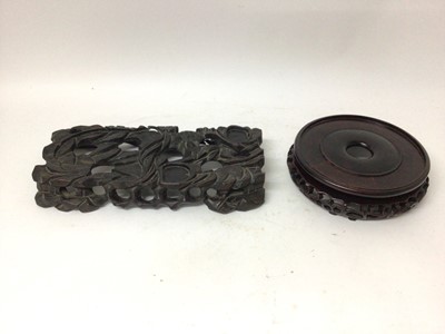 Lot 16 - Two carved Chinese wooden stands