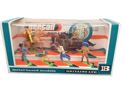 Lot 54 - Britains Wild West models Pionerr Covered Wagon No.7616 & Deetail model Cowboys No.7645, both boxed (2)