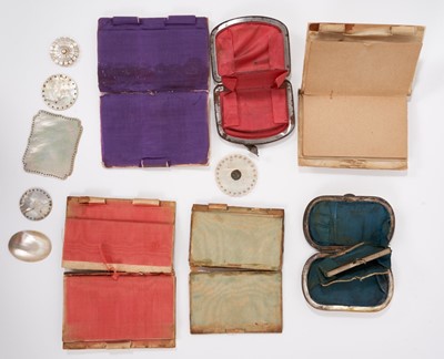 Lot 964 - Collection of six 19th century carved mother of pearl card cases and purses