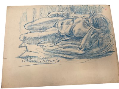Lot 231 - *Colin Moss (1914-2005) chalk, blue nude, signed, 56 x 76cm