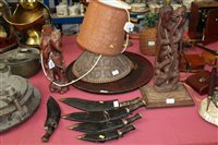 Lot 2734 - Chinese Carsved hardwood figure lamp, Indian...