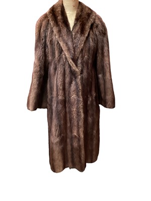 Lot 2086 - Harrods musquash fur coat and a fox fur wrap and silver mink wrap by Spritzer Bros  San Mateo