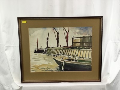 Lot 59 - Paul Earee (1888-1968) watercolour ‘Burnham on Crouch’, signed & inscribed LL, label verso, 27cm x 37cm, framed and glazed