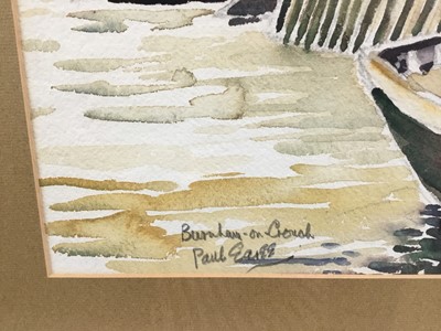 Lot 59 - Paul Earee (1888-1968) watercolour ‘Burnham on Crouch’, signed & inscribed LL, label verso, 27cm x 37cm, framed and glazed