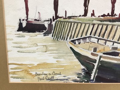 Lot 59 - Paul Earee (1888-1968) watercolour ‘Burnham on Crouch’, signed & inscribed LL, label verso, 27cm x 37cm, framed and glazed