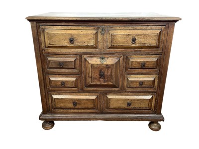 Lot 1580 - Rare late 17th century fruitwood chest of drawers