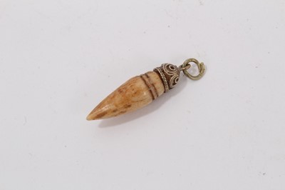 Lot 1165 - Byzantine gold and bone pendant