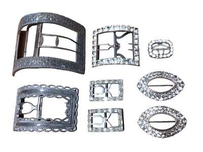 Lot 48 - Group of Georgian paste set and other shoe buckles