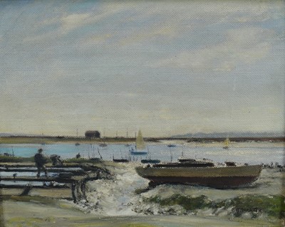 Lot 1293 - Fid Harnack (1897-1983) oil on board - Saltings West Mersea, signed, 33cm x 41cm, framed